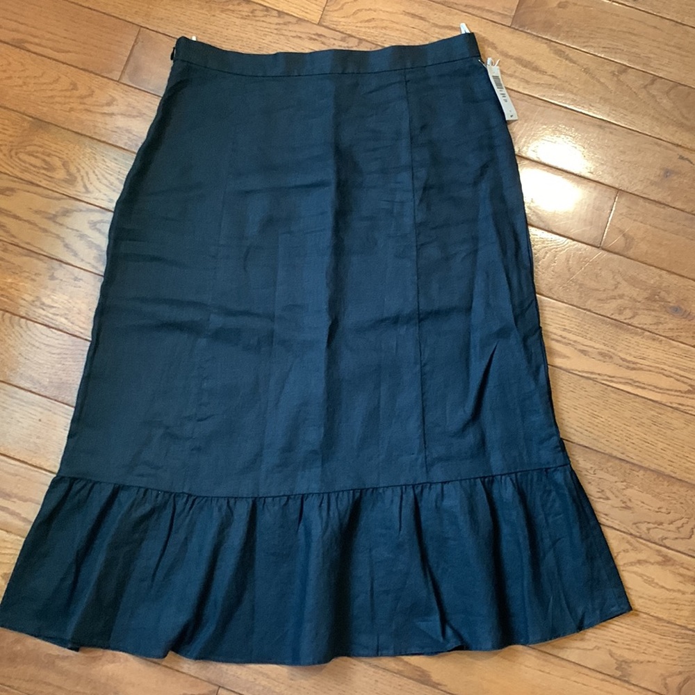 Aritzia Wilfred Chariot High-Waisted Black Linen Midi Skirt NWT - Picture 12 of 12